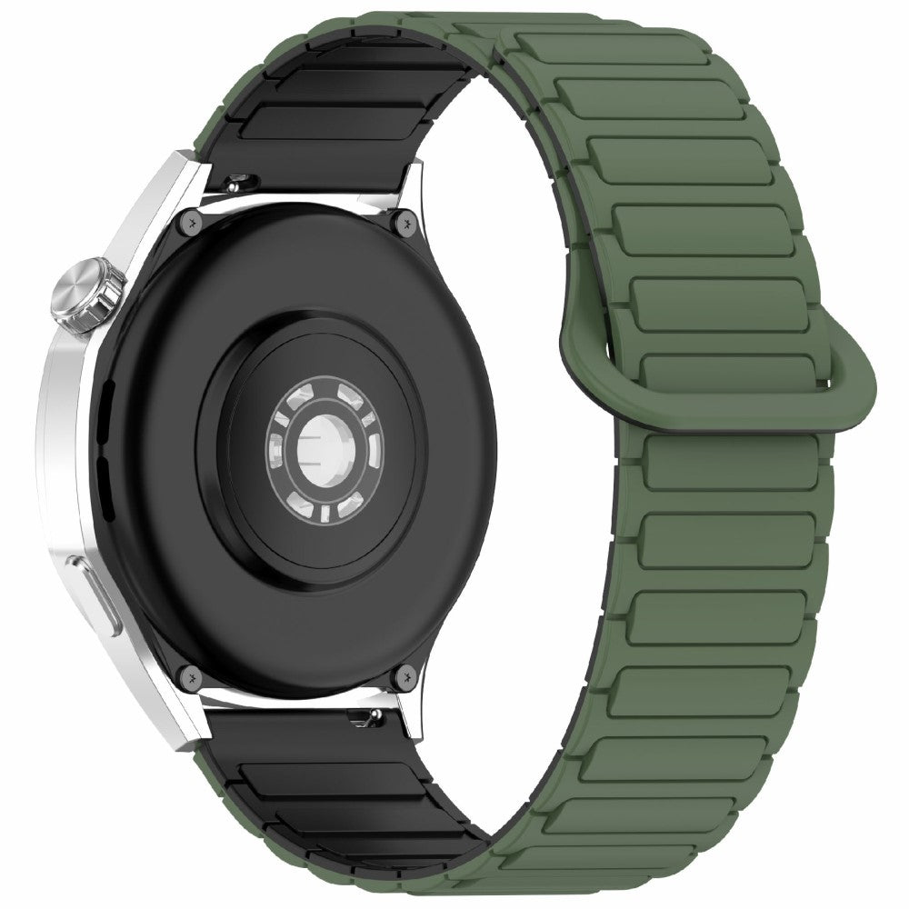 Huawei Watch GT 5 Pro 42mm / GT 5 41mm / GT 4 41mm / Garmin Venu 3S / Forerunner 265S Silicone Band 18mm Magnetic Watch Strap - Army Green / Black#serie_1