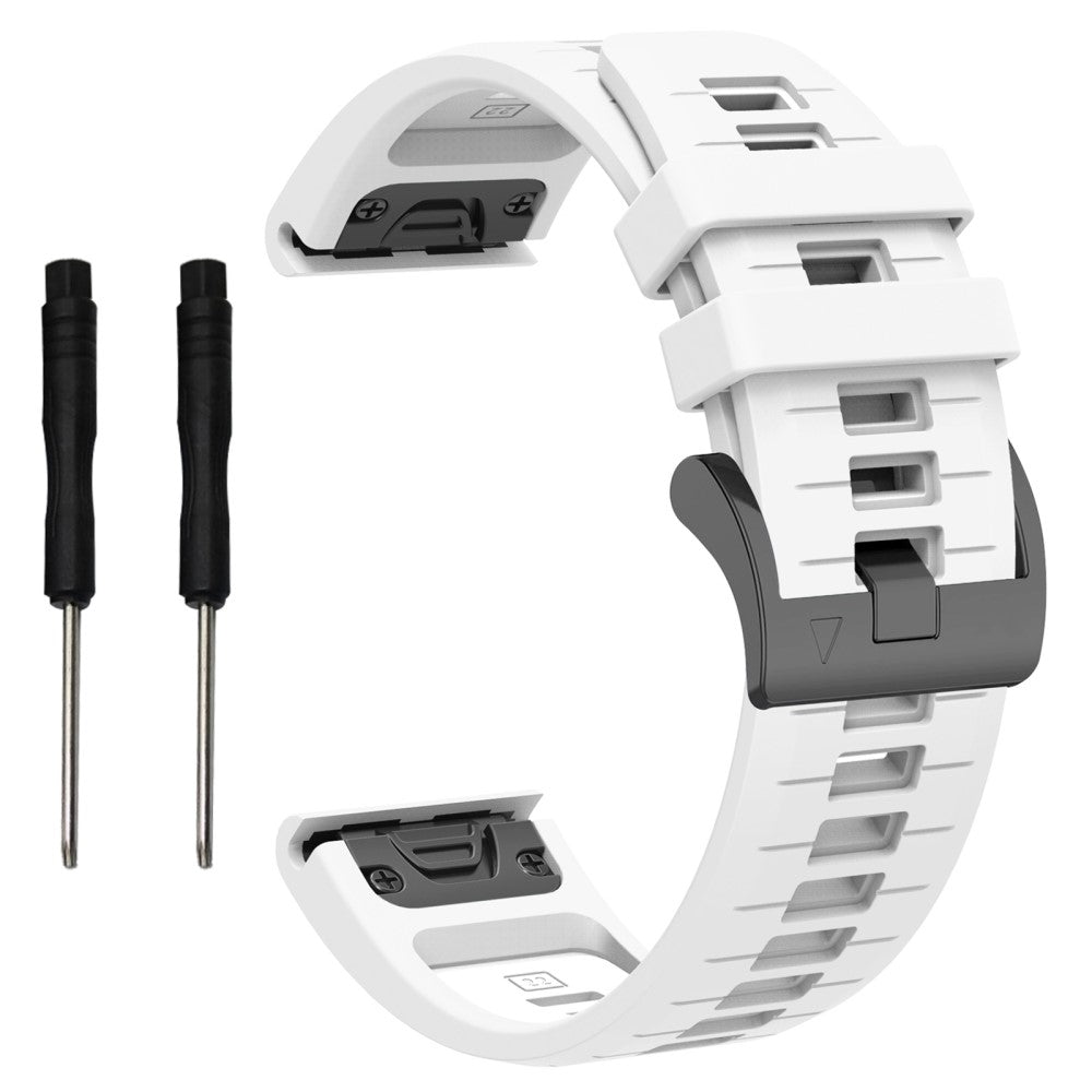 Garmin Fenix 8 47mm / Fenix E 47mm / Fenix 7 Quick Release Watch Band Dual Color 22mm Silicone Wrist Strap - White#serie_3