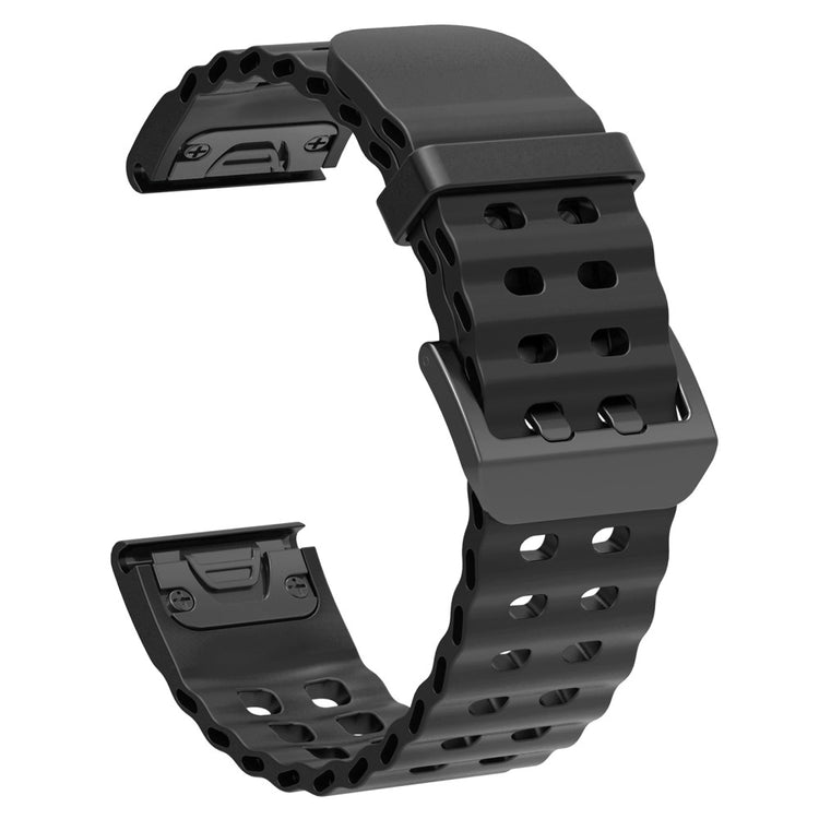 22mm Silicone Strap Garmin Fenix 8 47mm / Fenix E 47mm / Quatix 7 Pro Multiple Holes Watchband - Black#serie_1