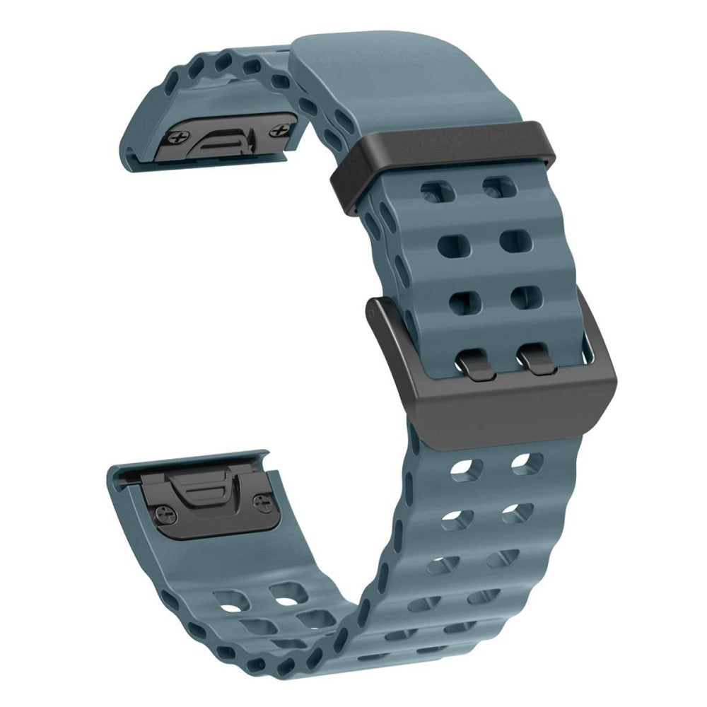 22mm Silicone Strap Garmin Fenix 8 47mm / Fenix E 47mm / Quatix 7 Pro Multiple Holes Watchband - Rock Cyan#serie_8