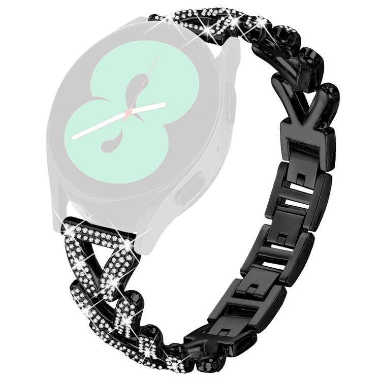Metal Twisted Watch Band Rhinestone Decor Garmin Approach S40 / Forerunner 158 Watch Strap - Black#serie_1