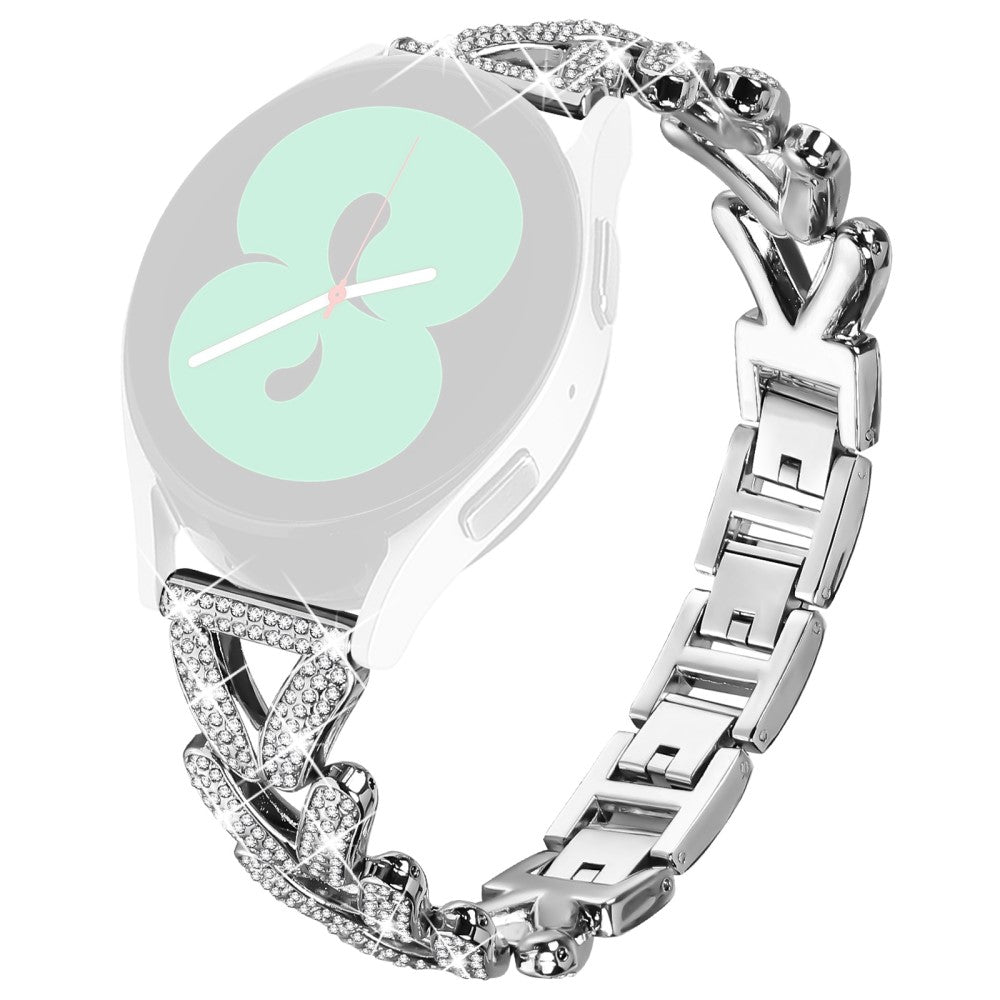 Metal Twisted Watch Band Rhinestone Decor Garmin Approach S40 / Forerunner 158 Watch Strap - Silver#serie_5