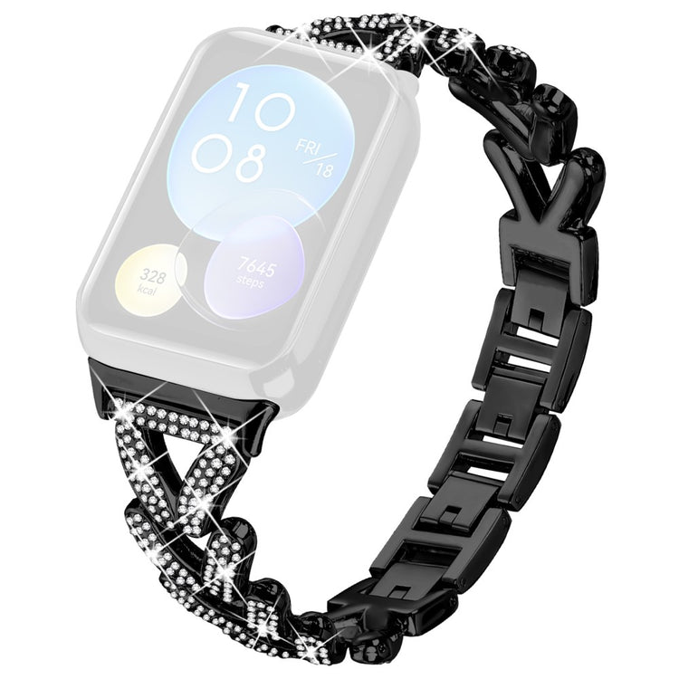 Metal Twisted Watch Band Rhinestone Decor Xiaomi Smart Band 8 Pro Watch Strap - Black#serie_2