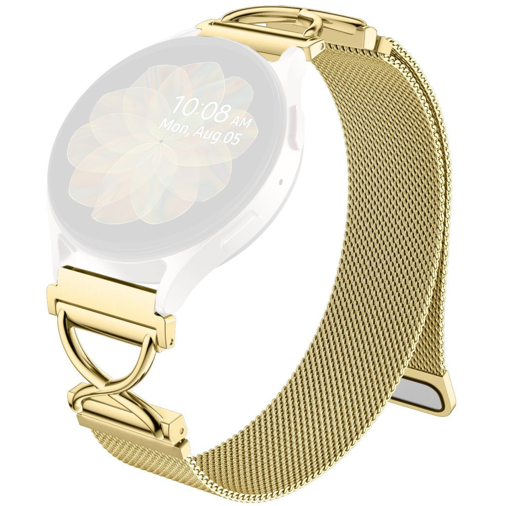 Samsung Galaxy Watch Active Milanese Band Electroplated Stainless Steel Magnetic Watch Strap with X-Shaped Connector - Gold#serie_2