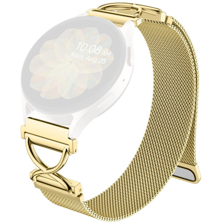 Samsung Galaxy Watch Active Milanese Band Electroplated Stainless Steel Magnetic Watch Strap with X-Shaped Connector - Gold#serie_2