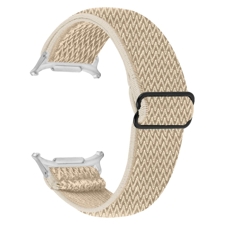 Samsung Galaxy Watch Ultra 47mm Nylon Watch Band Adjustable Elastic Wrist Strap with Silver Connector - Apricot#serie_8