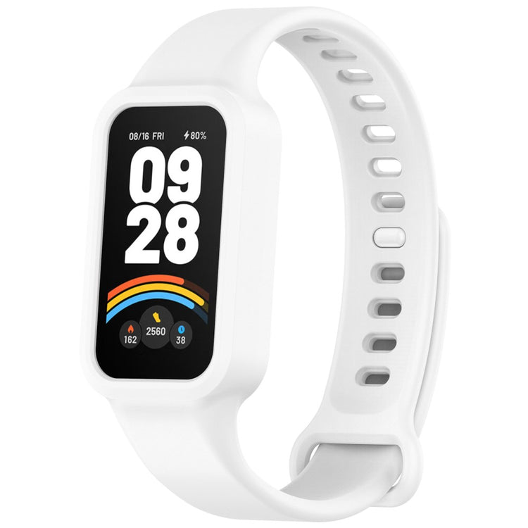 Xiaomi Smart Band 9 Active / Redmi Band 3 Watch Band Soft Silicone Strap with Watch Case - White#serie_2
