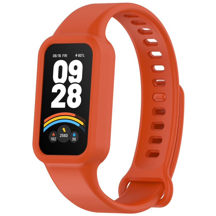 Xiaomi Smart Band 9 Active / Redmi Band 3 Watch Band Soft Silicone Strap with Watch Case - Orange#serie_3
