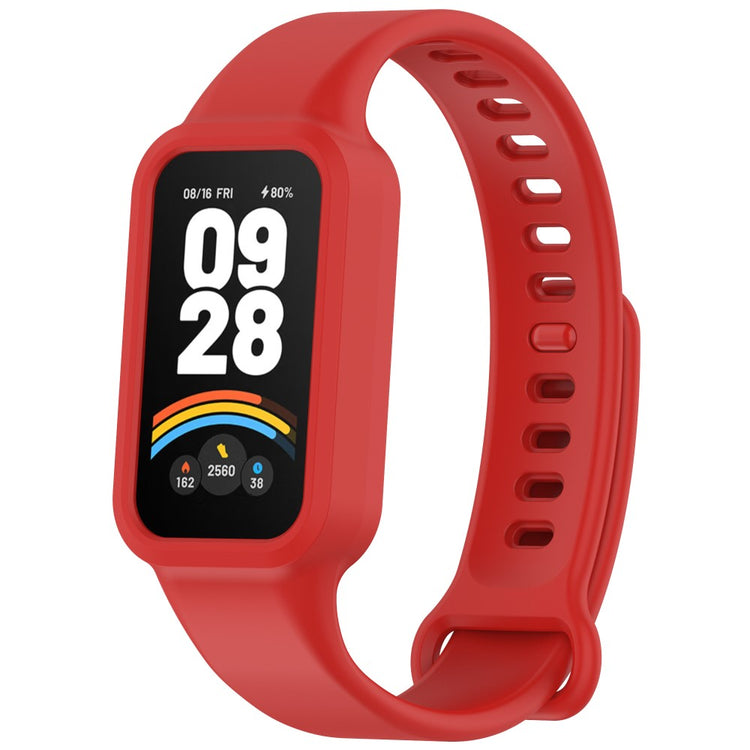 Xiaomi Smart Band 9 Active / Redmi Band 3 Watch Band Soft Silicone Strap with Watch Case - Red#serie_6