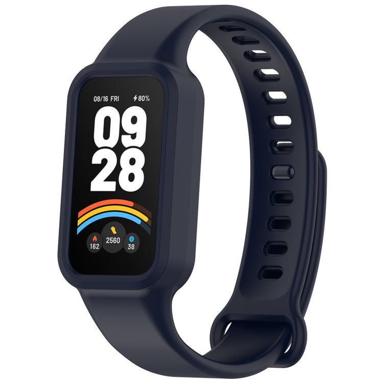 Xiaomi Smart Band 9 Active / Redmi Band 3 Watch Band Soft Silicone Strap with Watch Case - Dark Blue#serie_8