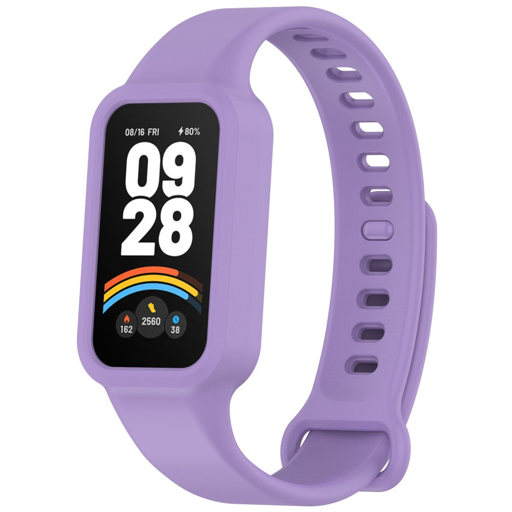 Xiaomi Smart Band 9 Active / Redmi Band 3 Watch Band Soft Silicone Strap with Watch Case - Purple#serie_11