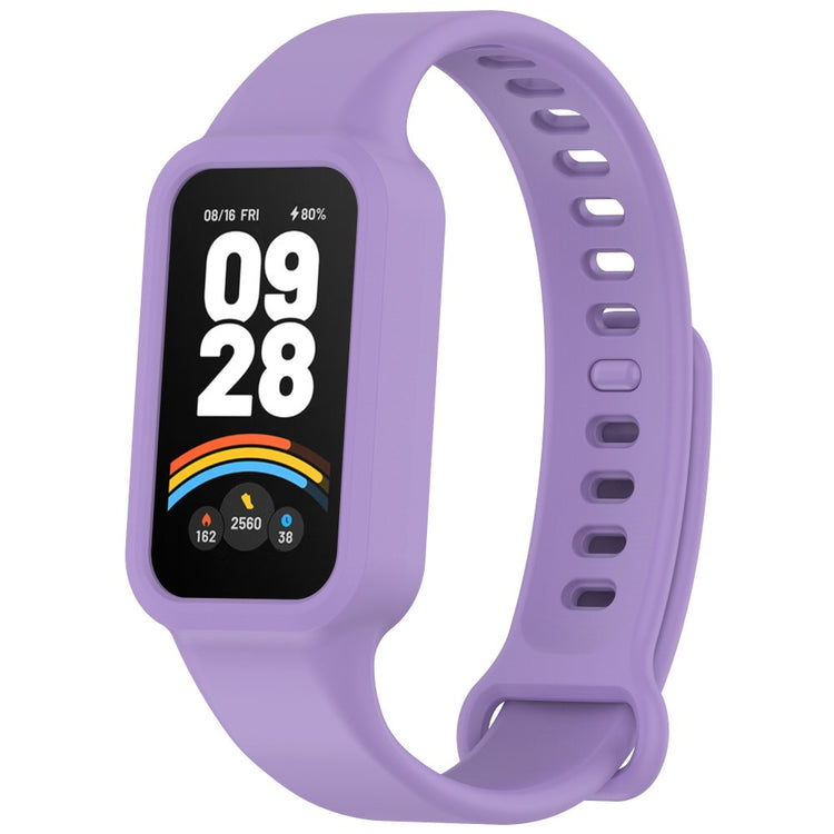 Xiaomi Smart Band 9 Active / Redmi Band 3 Watch Band Soft Silicone Strap with Watch Case - Purple#serie_11