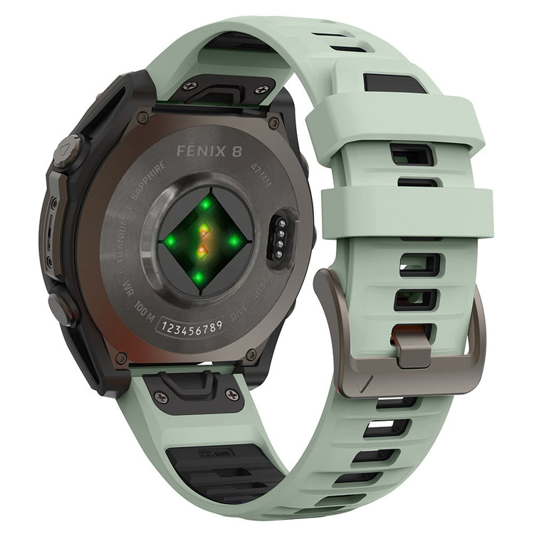 KALEBOL QuickFit 22mm Watch Strap Garmin Fenix 7 Pro / 7 / 6 Pro Dual Color Silicone Wrist Band - Mint Green+Black#serie_2