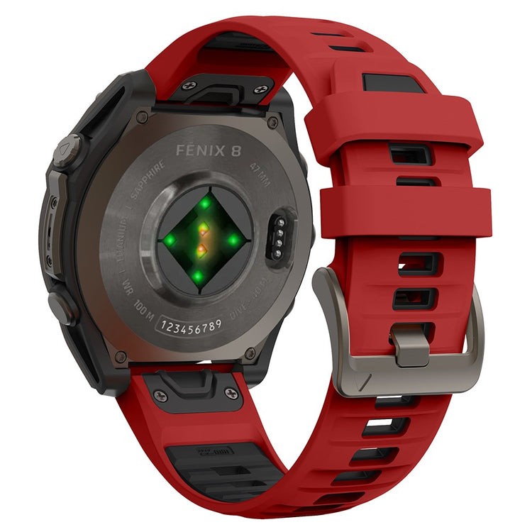 KALEBOL QuickFit 22mm Watch Strap Garmin Fenix 7 Pro / 7 / 6 Pro Dual Color Silicone Wrist Band - Red+Black#serie_7