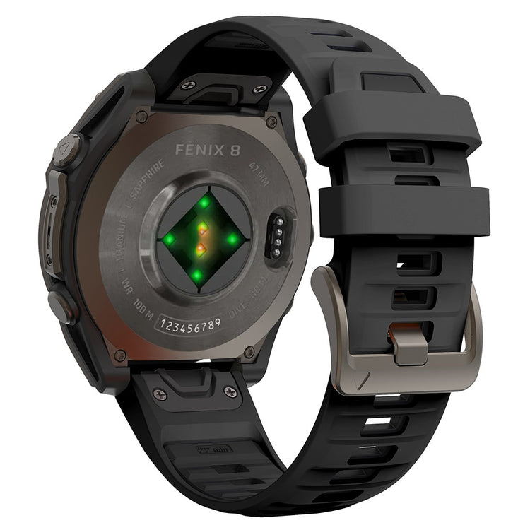 KALEBOL QuickFit 22mm Watch Strap Garmin Fenix 7 Pro / 7 / 6 Pro Dual Color Silicone Wrist Band - Black#serie_9