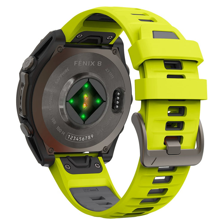 KALEBOL QuickFit 22mm Watch Strap Garmin Fenix 7 Pro / 7 / 6 Pro Dual Color Silicone Wrist Band - Lime+Grey#serie_10
