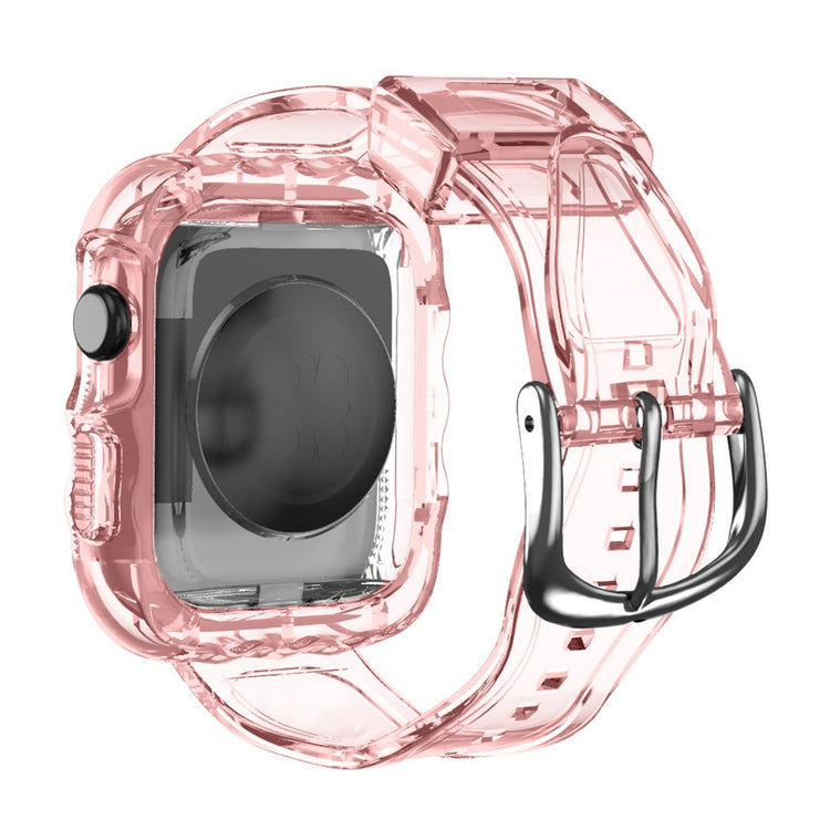 Apple Watch Series 10 46mm Watch Case with Band Wave Pattern Integrated Watch Strap Flexible Adjustable - Pink#serie_1
