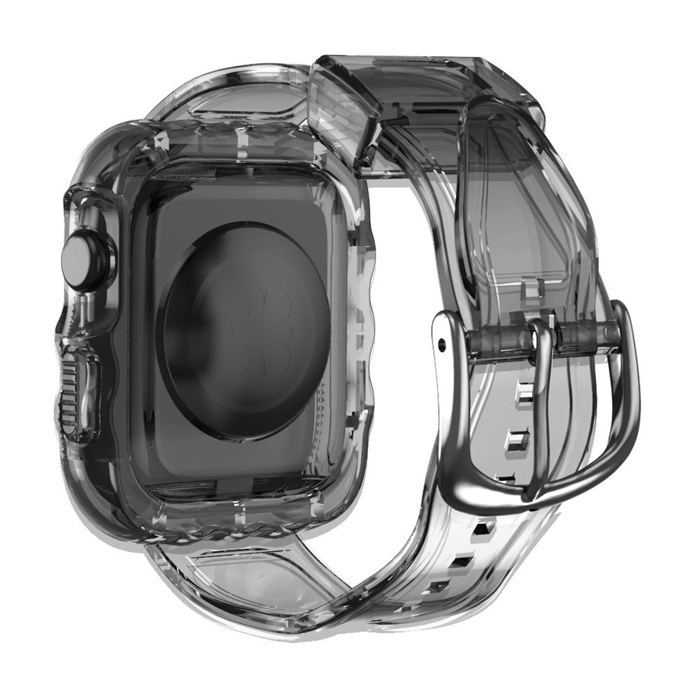 Apple Watch Series 10 46mm Watch Case with Band Wave Pattern Integrated Watch Strap Flexible Adjustable - Black#serie_4