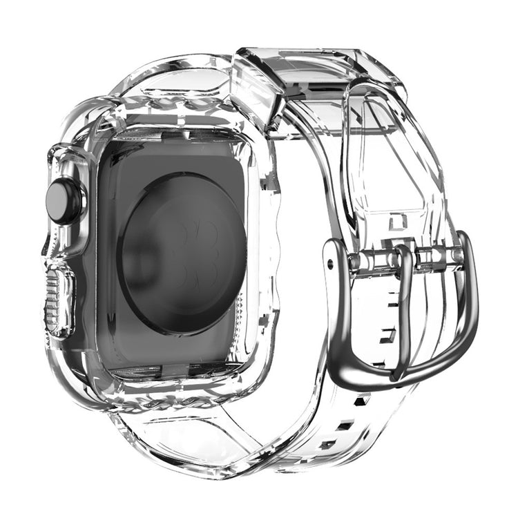 Apple Watch Series 10 46mm Watch Case with Band Wave Pattern Integrated Watch Strap Flexible Adjustable - White#serie_5