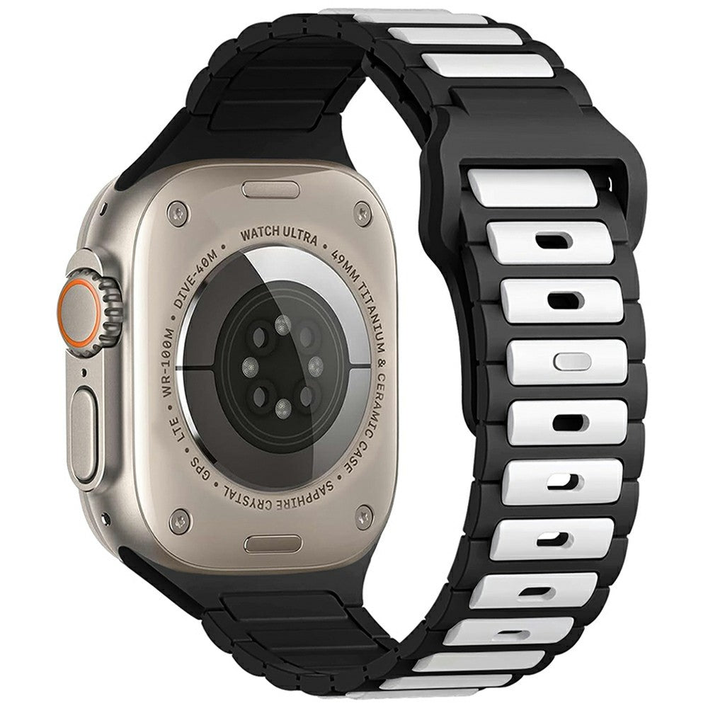 KALEBOL Silicone Watch Strap Apple Watch Series 10 46mm - White + Black#serie_2
