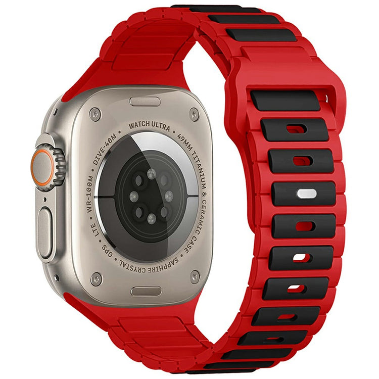 KALEBOL Silicone Watch Strap Apple Watch Series 10 46mm - Black + Red#serie_5