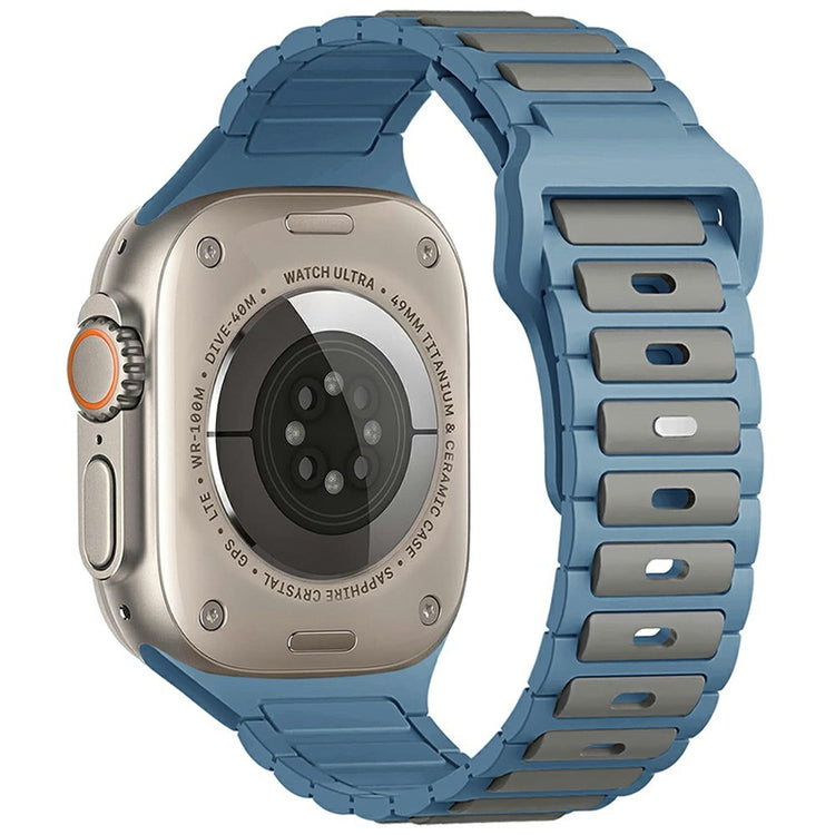 KALEBOL Silicone Watch Strap Apple Watch Series 10 46mm - Grey + Blue#serie_9