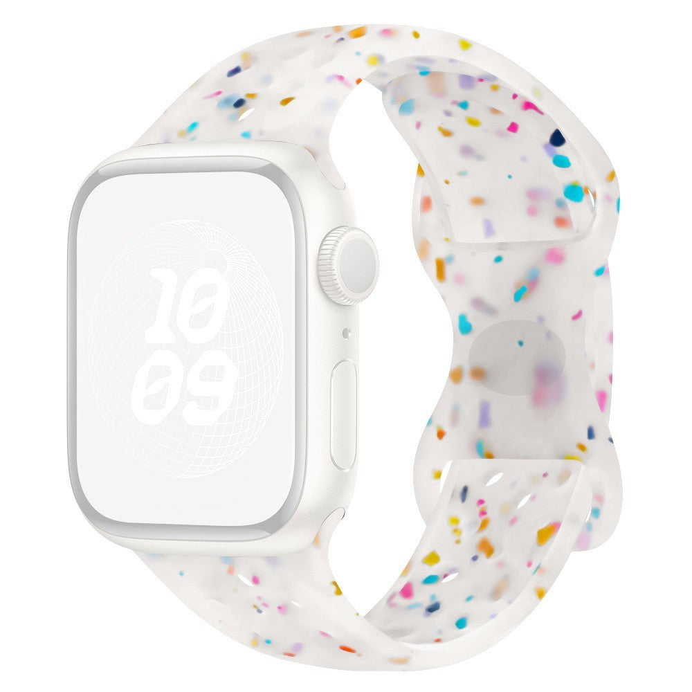 KALEBOL 20mm Silicone Strap Samsung Galaxy Watch6 / 5 Pro / 5 / GarminActive 5 Butterfly Clasp Watch Band - Transparent White#serie_7