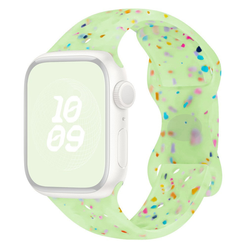 KALEBOL 20mm Silicone Strap Samsung Galaxy Watch6 / 5 Pro / 5 / GarminActive 5 Butterfly Clasp Watch Band - Transparent Green#serie_10