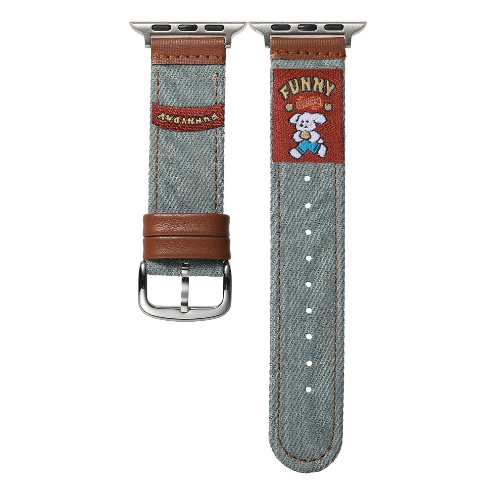 Denim Watch Band Apple Watch Series 10 42mm Retro Replacement Strap - Dog / Vintage Color#serie_1
