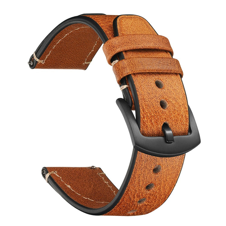 20mm Strap Samsung Galaxy Watch7 / FE 40mm / Garmin Forerunner 165 / Huami Amazfit Bip 3 Genuine Cow Leather Watch Band - Light Brown#serie_2
