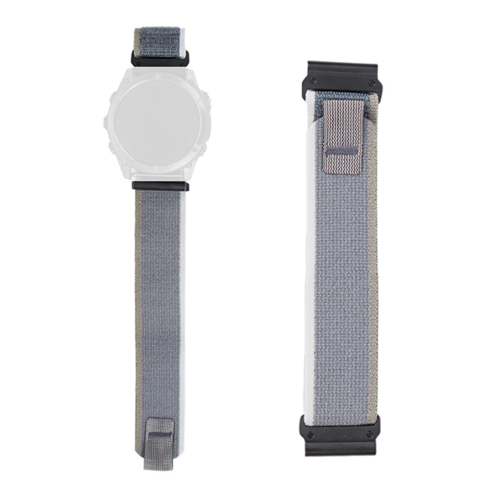 Nylon Strap Garmin Fenix 8 51mm / Enduro 3 / Enduro 2 Magic Tape Loop 26mm Universal Watch Band - White+Green#serie_1