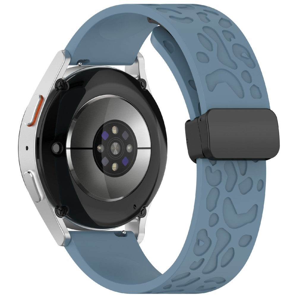 KALEBOL 20mm Magnetic Silicone Strap Samsung Galaxy Watch6 Classic 47mm / 43mm / Huawei Watch GT 3 Pro 43mm Leopard Print Watch Band - Cyan#serie_1