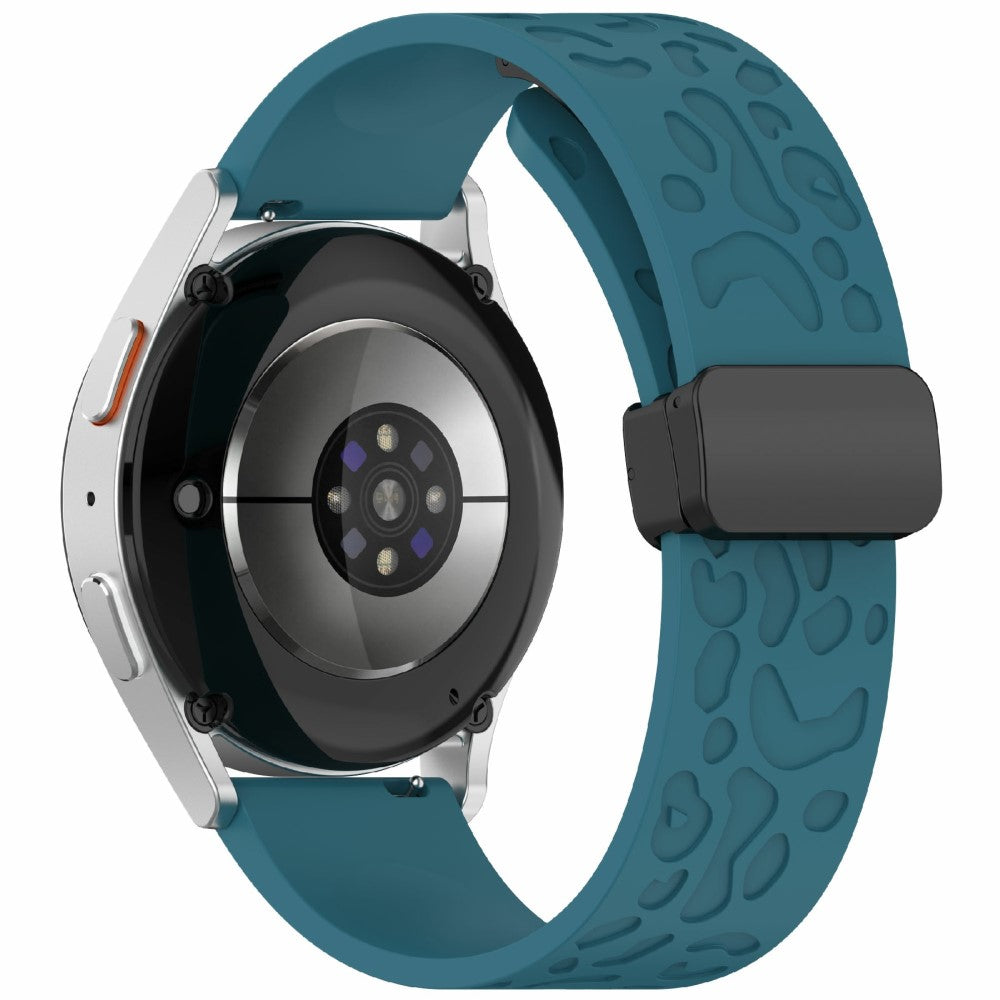 KALEBOL 20mm Magnetic Silicone Strap Samsung Galaxy Watch6 Classic 47mm / 43mm / Huawei Watch GT 3 Pro 43mm Leopard Print Watch Band - Dark Blue#serie_8