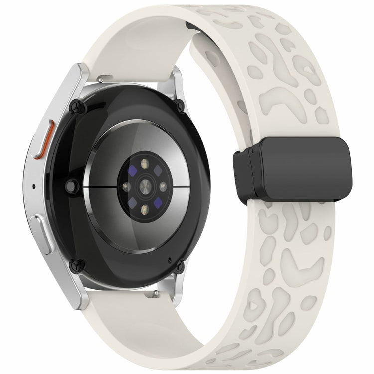 KALEBOL 20mm Magnetic Silicone Strap Samsung Galaxy Watch6 Classic 47mm / 43mm / Huawei Watch GT 3 Pro 43mm Leopard Print Watch Band - Starlight#serie_11