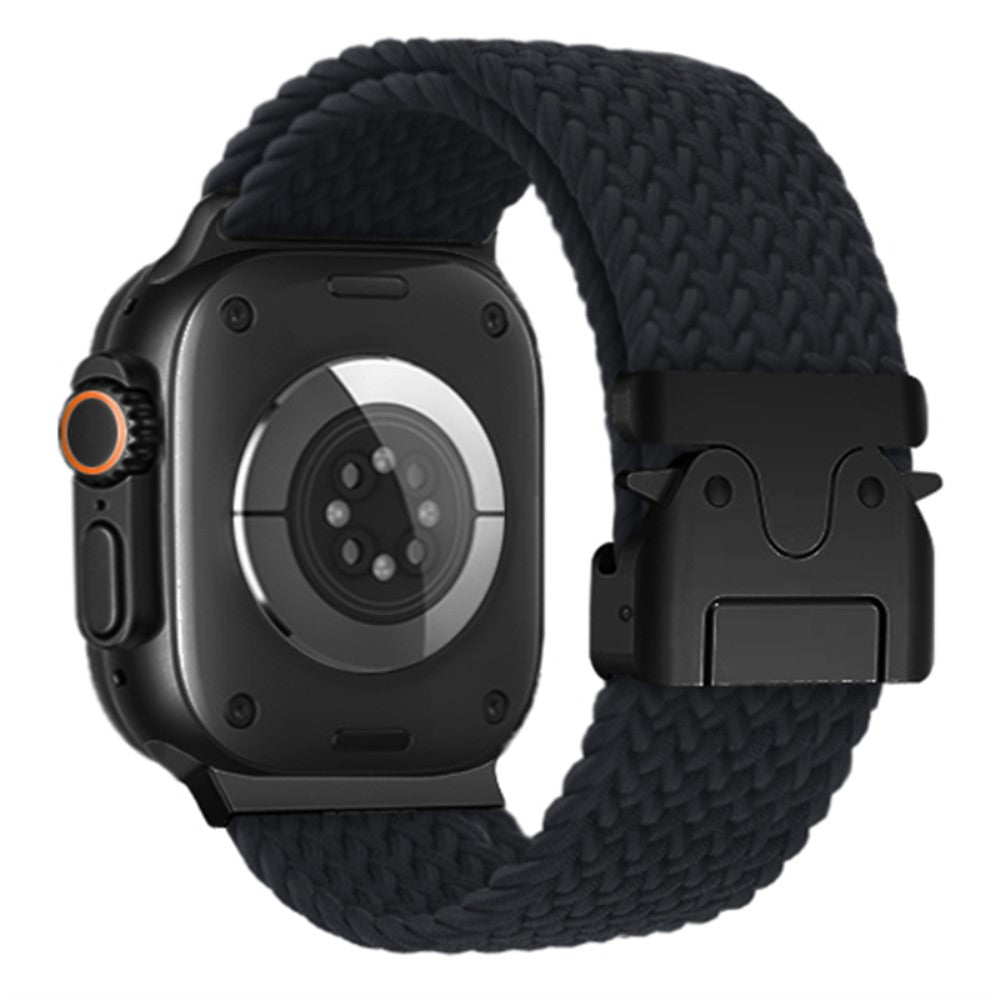KALEBOL Nylon Braided Strap Apple Watch Series 10 46mm Band with Parachute Buckle - Black#serie_3