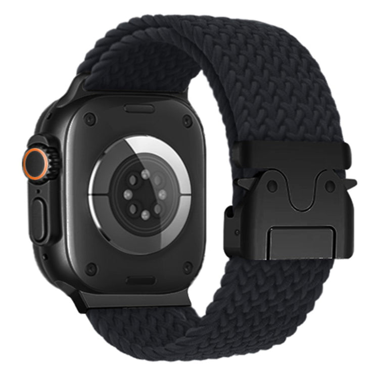 KALEBOL Nylon Braided Strap Apple Watch Series 10 46mm Band with Parachute Buckle - Black#serie_3