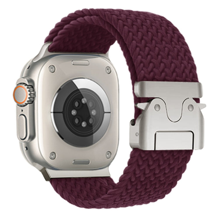 KALEBOL Nylon Braided Strap Apple Watch Series 10 46mm Band with Parachute Buckle - Wine Red#serie_4