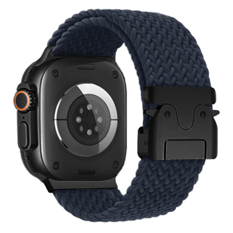 KALEBOL Nylon Braided Strap Apple Watch Series 10 46mm Band with Parachute Buckle - Midnight Blue#serie_5