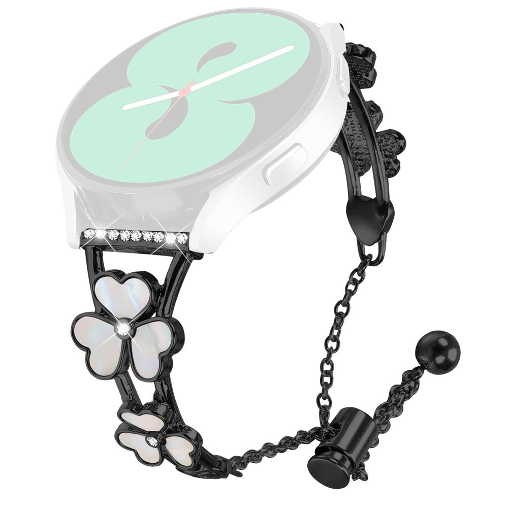 Realme Techlife Watch S100 Watchband Heart Clover Decor Zinc Alloy Metal Strap - Black#serie_1