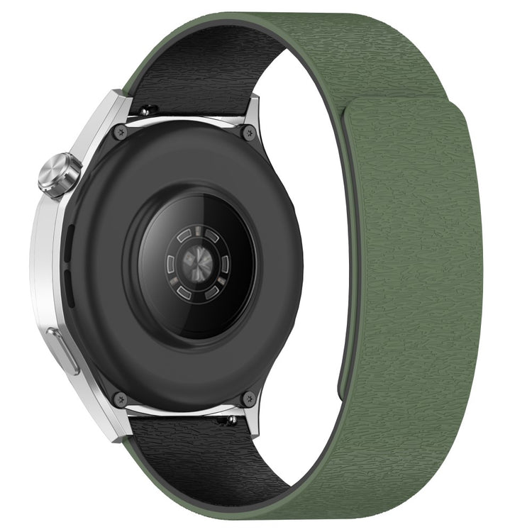 Watch Band Huawei Watch GT 5 Pro / GT 5 / GT 4 / GT 3 / GT 2 46mm Cloud Wood Grain Universal 22mm Silicone Magnetic Strap - Dark Green+Black#serie_2