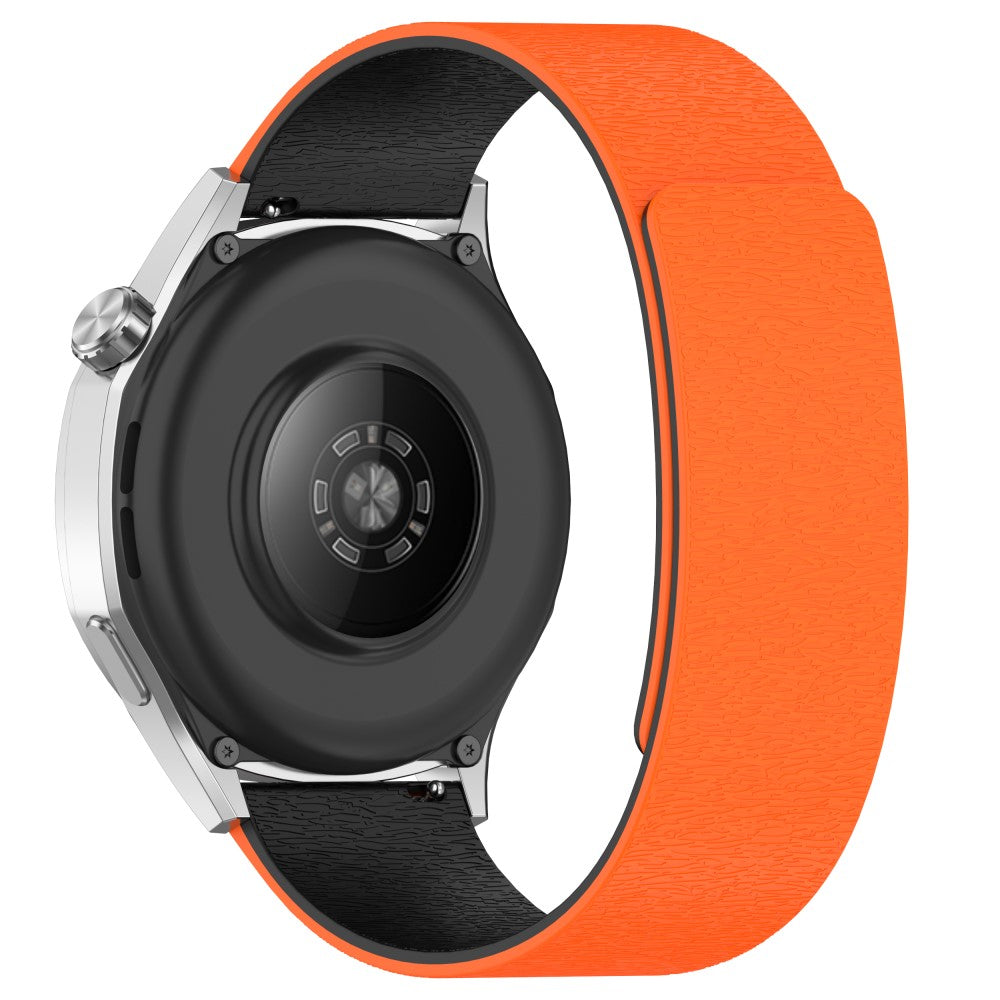Watch Band Huawei Watch GT 5 Pro / GT 5 / GT 4 / GT 3 / GT 2 46mm Cloud Wood Grain Universal 22mm Silicone Magnetic Strap - Orange+Black#serie_3