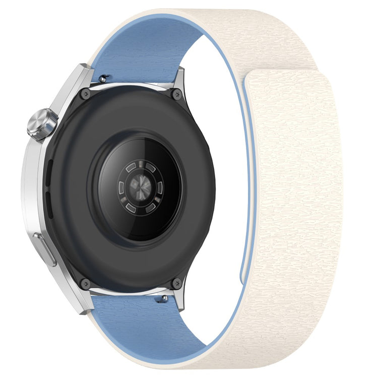 Watch Band Huawei Watch GT 5 Pro / GT 5 / GT 4 / GT 3 / GT 2 46mm Cloud Wood Grain Universal 22mm Silicone Magnetic Strap - White+Blue#serie_4