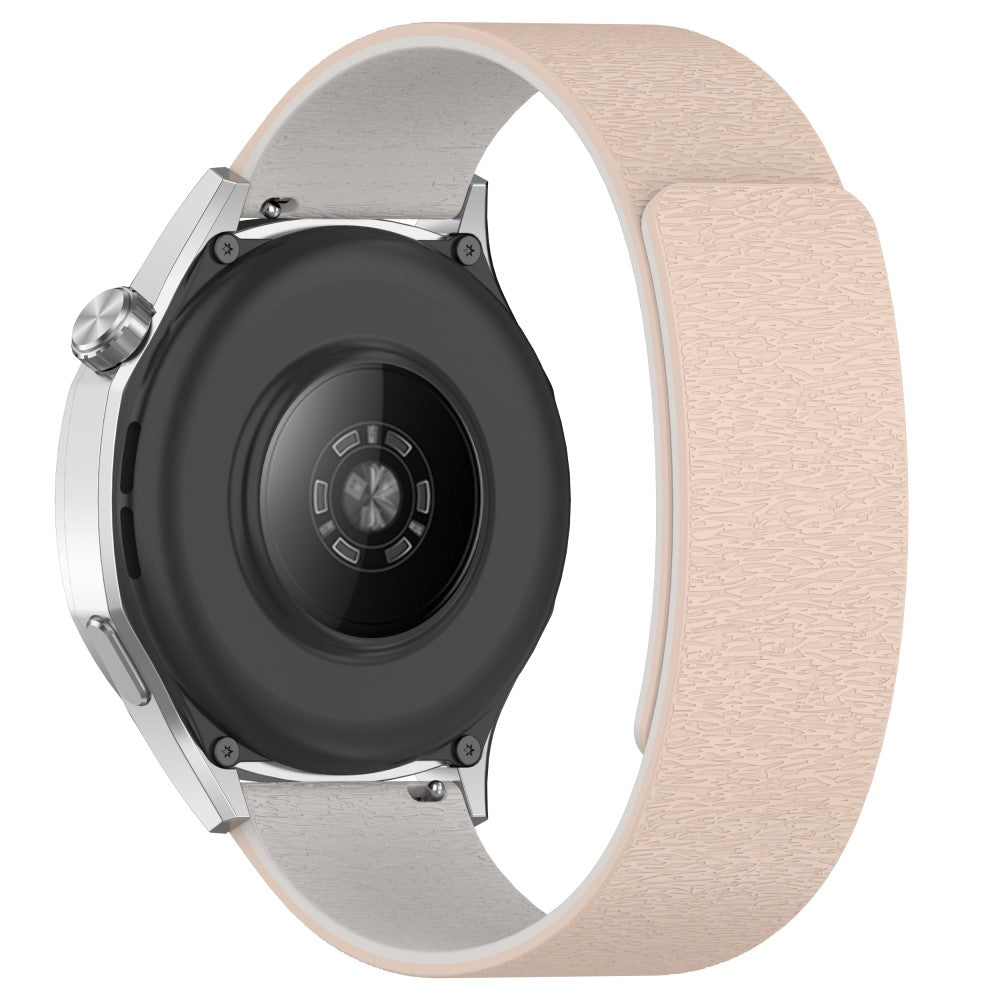 Watch Band Huawei Watch GT 5 Pro / GT 5 / GT 4 / GT 3 / GT 2 46mm Cloud Wood Grain Universal 22mm Silicone Magnetic Strap - Milk Tea+Rock White#serie_5