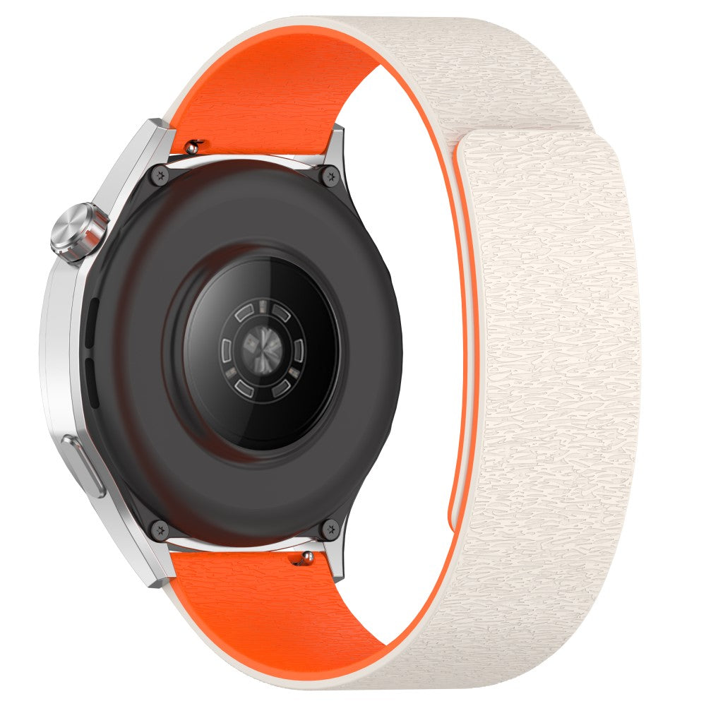 Watch Band Huawei Watch GT 5 Pro / GT 5 / GT 4 / GT 3 / GT 2 46mm Cloud Wood Grain Universal 22mm Silicone Magnetic Strap - Starlight+Orange#serie_8