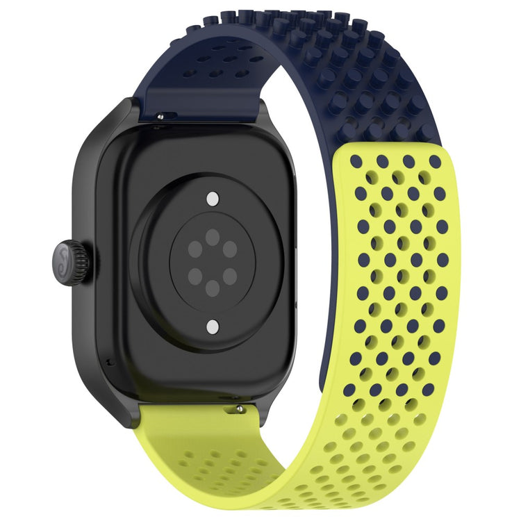 KALEBOL 20mm Silicone Strap Samsung Galaxy Watch6 Classic 47mm / 43mm / Huawei Watch GT 3 Pro 43mm Flat Push Type Watch Band - Midnight Blue+Lime#serie_2