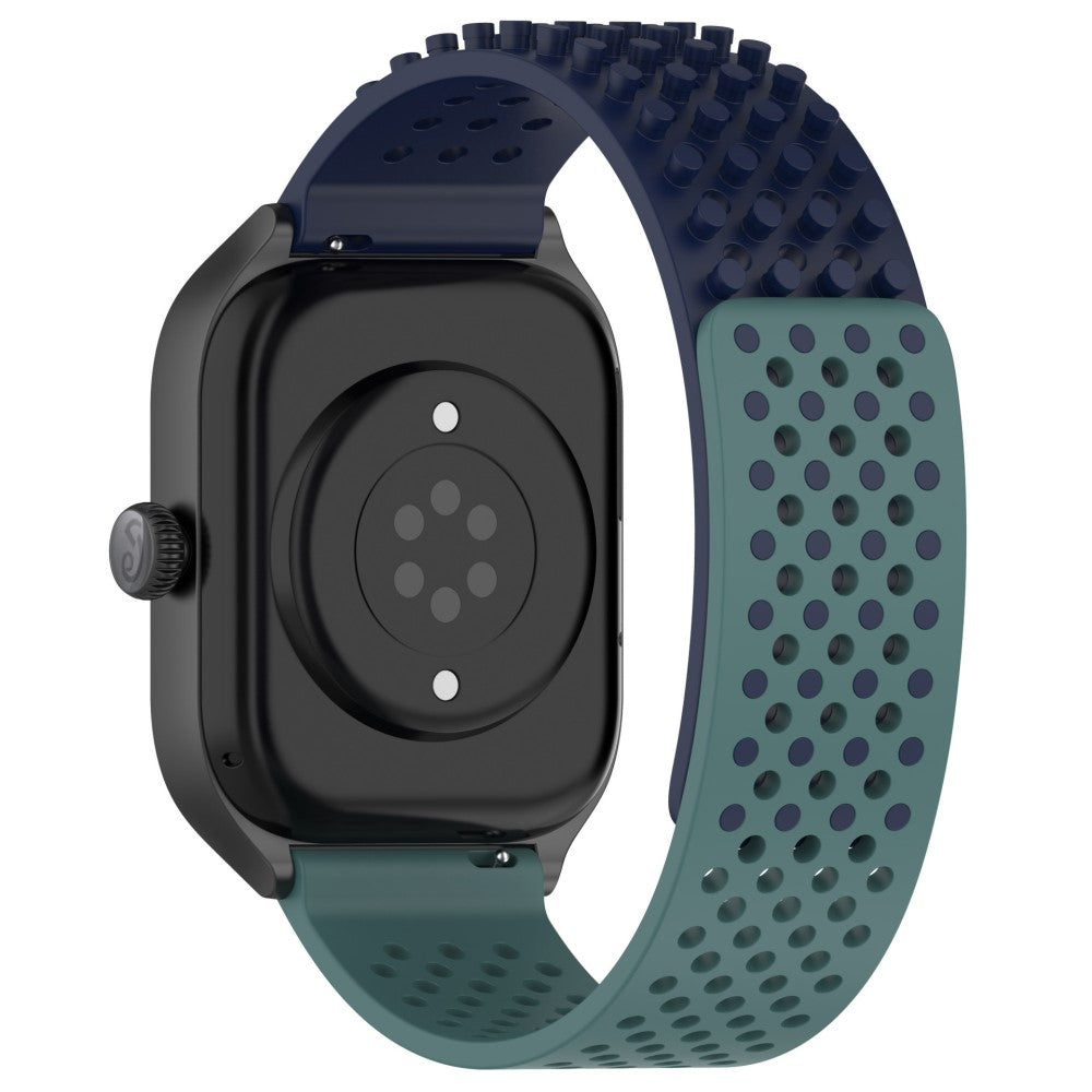 KALEBOL 20mm Silicone Strap Samsung Galaxy Watch6 Classic 47mm / 43mm / Huawei Watch GT 3 Pro 43mm Flat Push Type Watch Band - Midnight Blue+Olive Green#serie_3