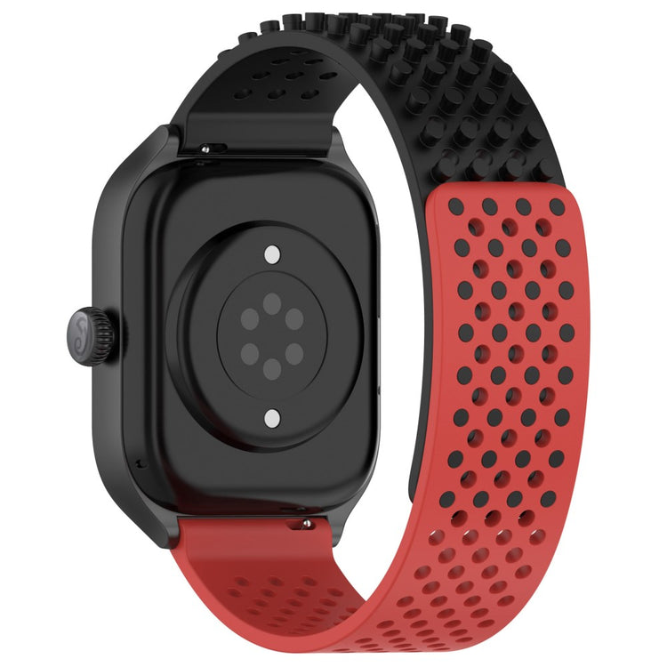 KALEBOL 20mm Silicone Strap Samsung Galaxy Watch6 Classic 47mm / 43mm / Huawei Watch GT 3 Pro 43mm Flat Push Type Watch Band - Black+Red#serie_8