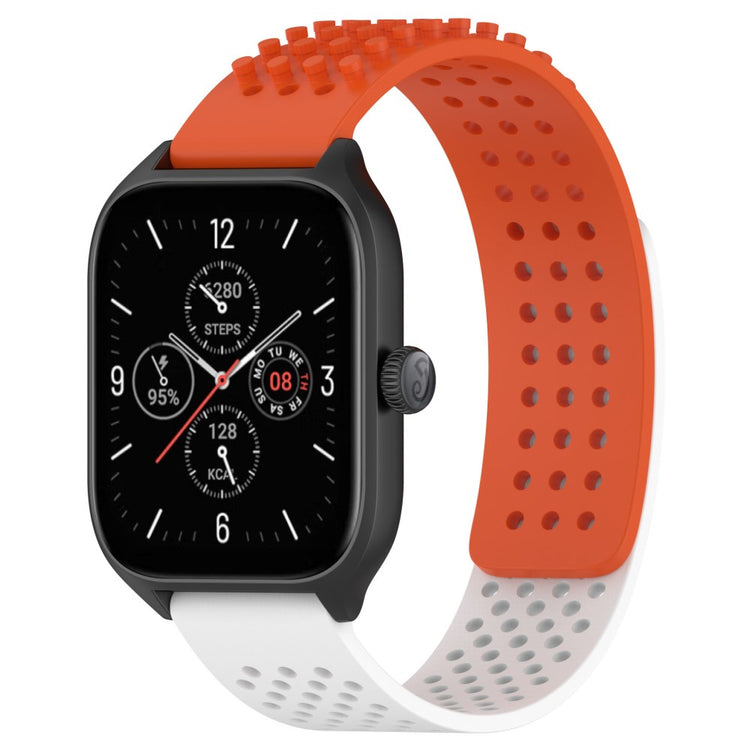 KALEBOL 20mm Silicone Strap Samsung Galaxy Watch6 Classic 47mm / 43mm / Huawei Watch GT 3 Pro 43mm Flat Push Type Watch Band - Orange+White#serie_11