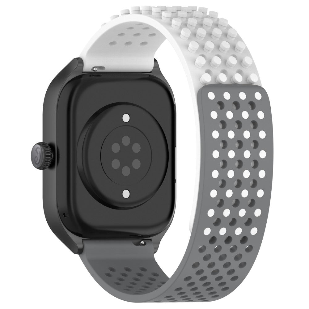 KALEBOL 20mm Silicone Strap Samsung Galaxy Watch6 Classic 47mm / 43mm / Huawei Watch GT 3 Pro 43mm Flat Push Type Watch Band - White+Grey#serie_13