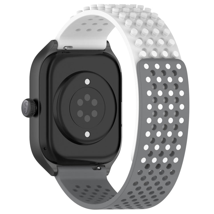 KALEBOL 20mm Silicone Strap Samsung Galaxy Watch6 Classic 47mm / 43mm / Huawei Watch GT 3 Pro 43mm Flat Push Type Watch Band - White+Grey#serie_13
